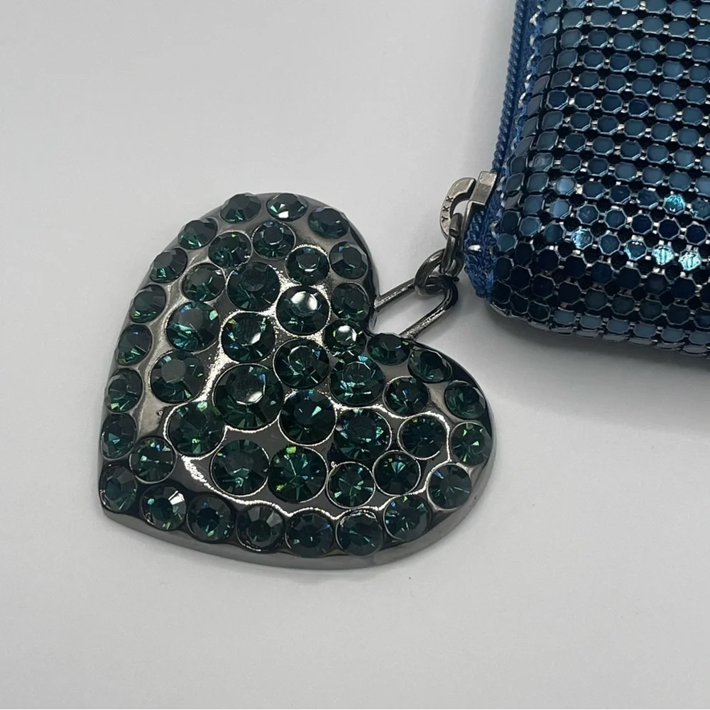 Felix Rey New York | Blue Mesh Metal Amour Clutch with Heart Charm​